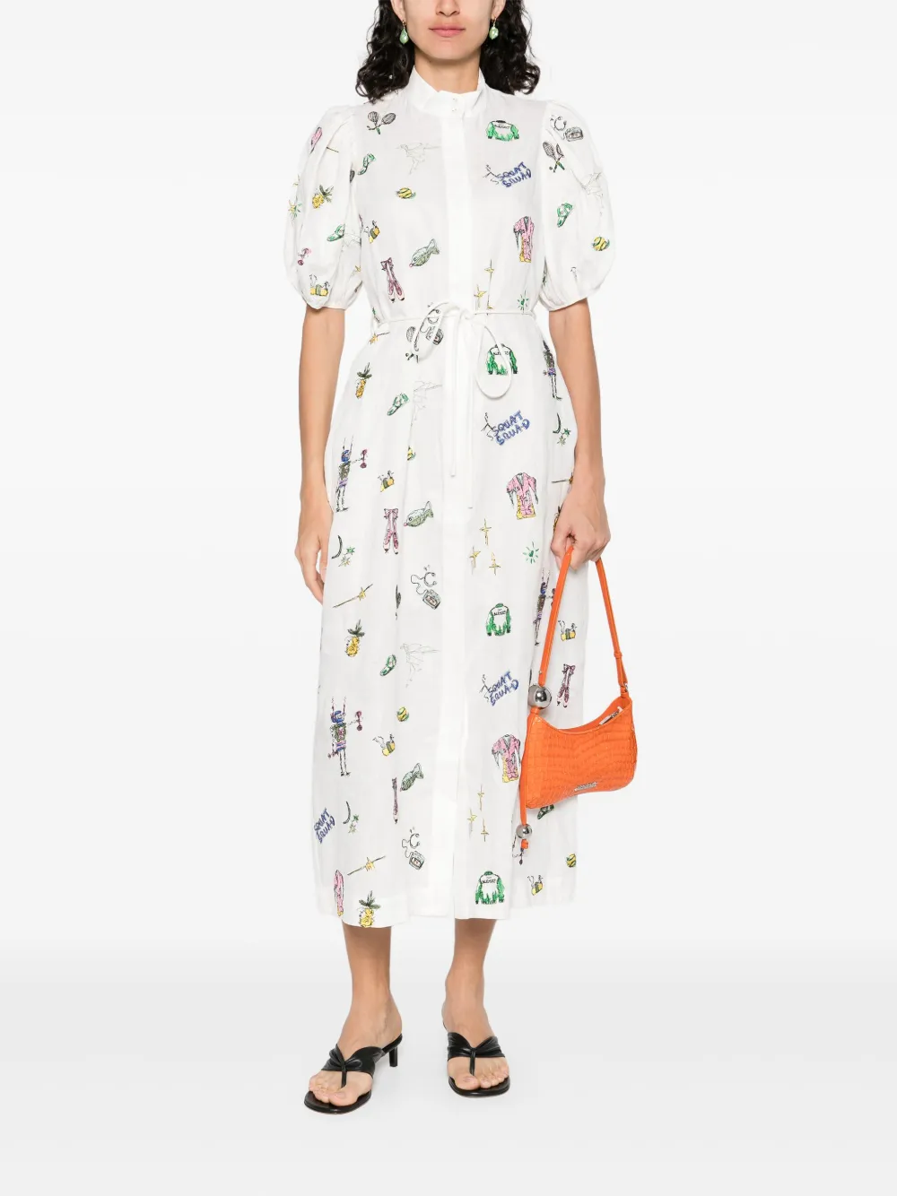 Rochie midi Alemais Salve Terrah alb - imagine 4