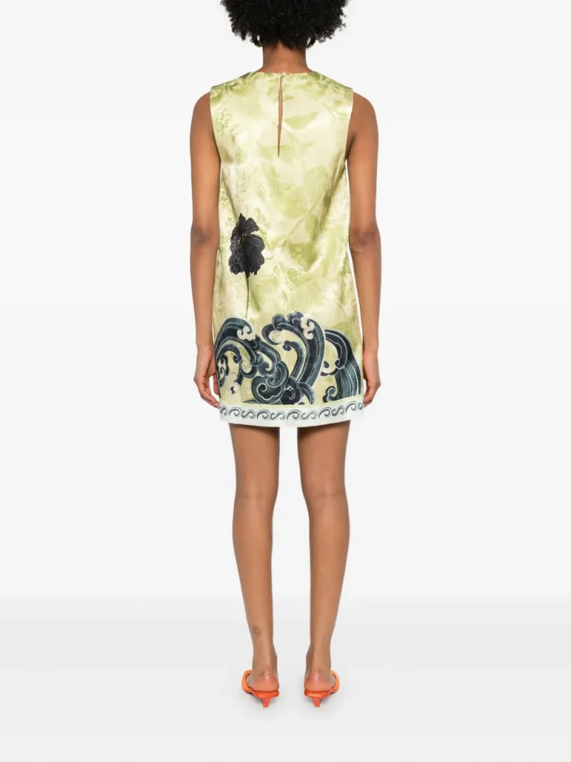 Alternative view of Rochie mini Alemais Rochester Floral-Print Sleeveless verde