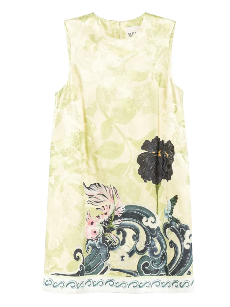 Rochie mini Alemais Rochester Floral-Print Sleeveless verde