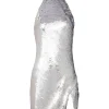 Rochie mini Balmain Sequin-Embellished argintiu