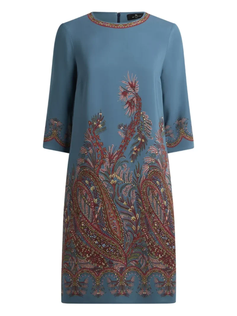 Rochie mini ETRO Paisley-Print albastru