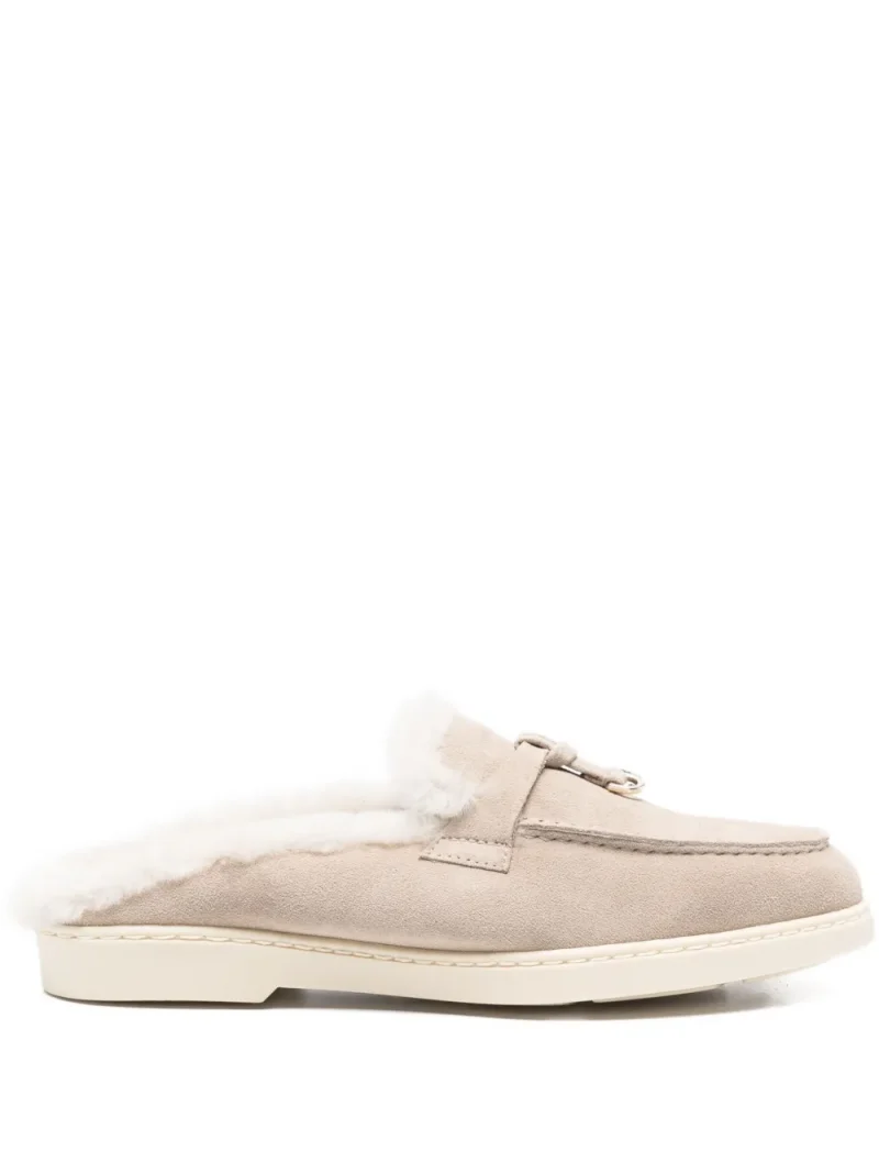 Saboti Doufur-trim suede mules