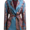 Sacou Etro Paisley-Print Silk albastru