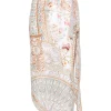 Sarong de plaja Camilla Floral-Print Wrap Beach Cover-Up alb