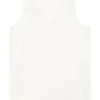 Top Fabiana Filippi V-neck Sleeveless alb