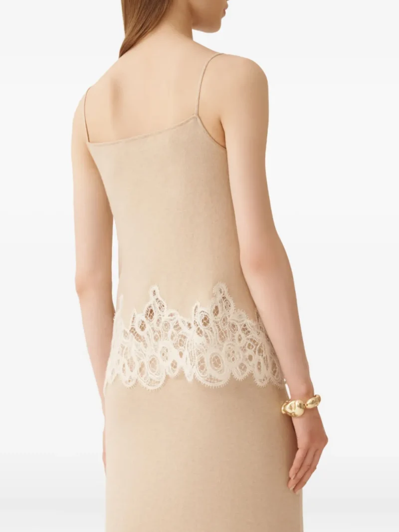 Alternative view of Top Fabiana Filippi Lace-Trimmed Knitted bej