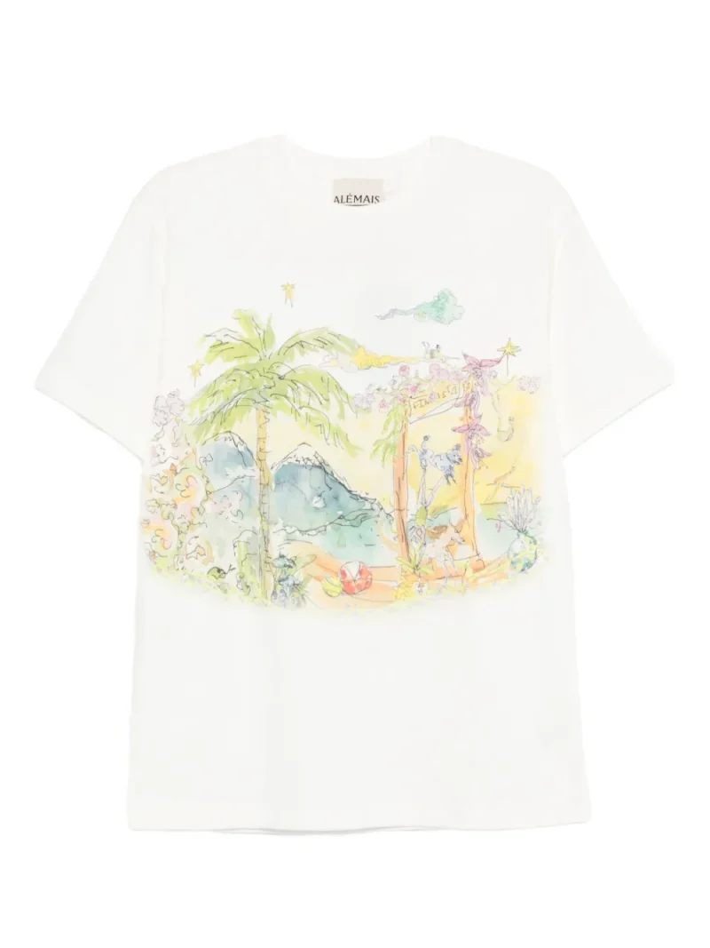 Tricou Alemais Graphic-Print bej