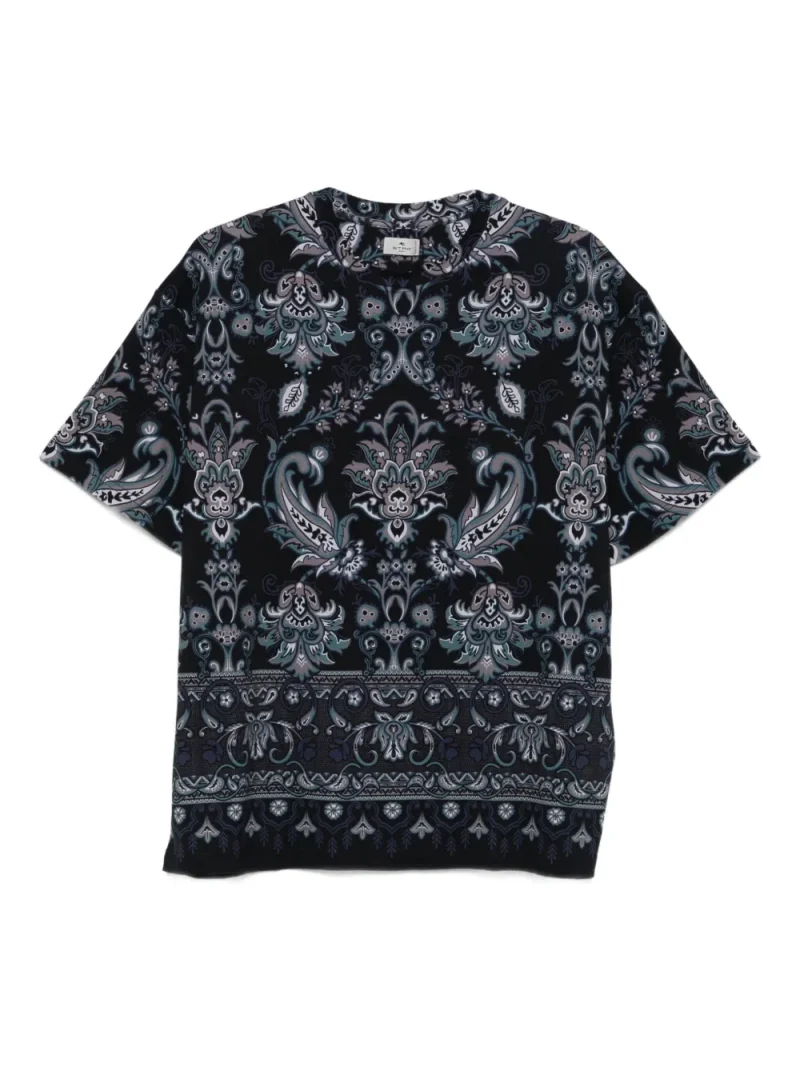 Tricou Etro Paisley-Print albastru