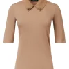 Tricou Fabiana Filippi Embellished-Collar Short-Sleeve maro