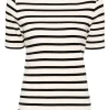 Tricou Jil Sander striped cotton alb