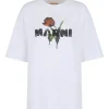 Tricou Marni flower-print alb