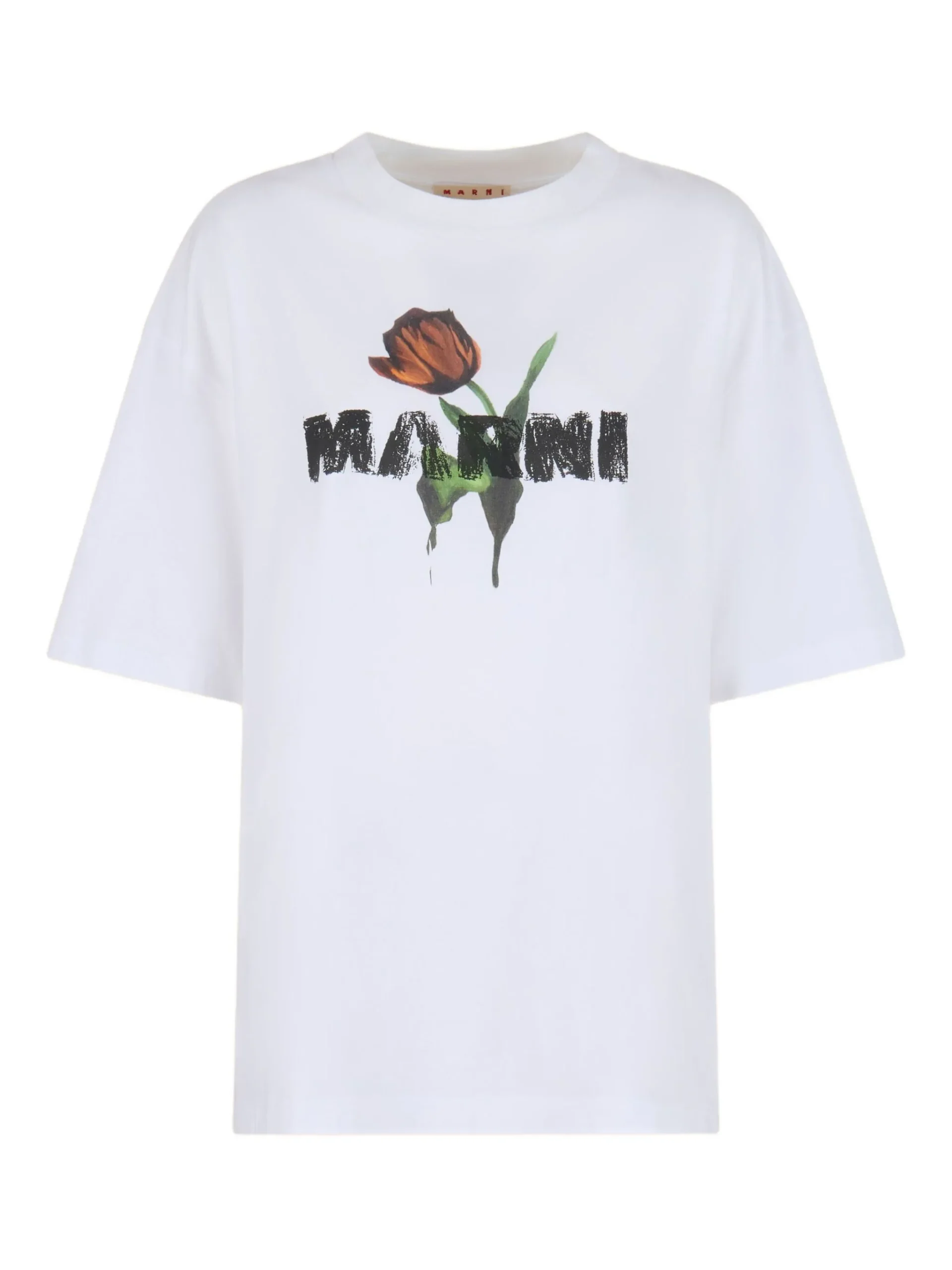 Tricou Marni flower-print alb