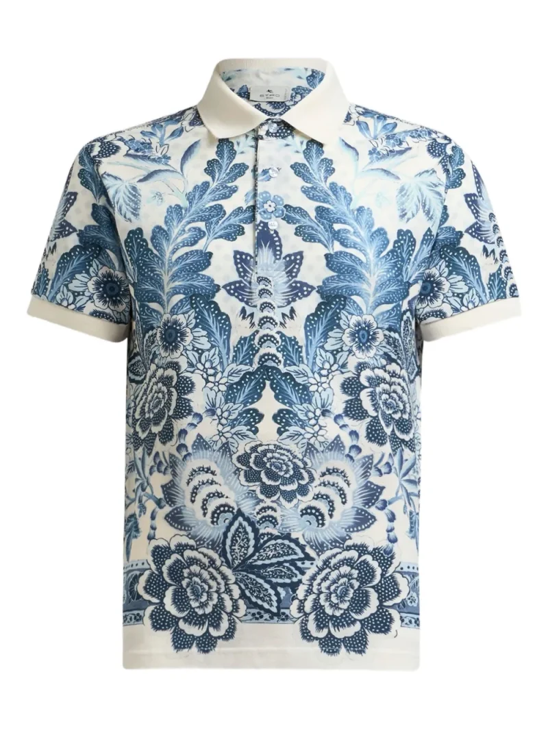 Tricou polo ETRO floral-print multicolor