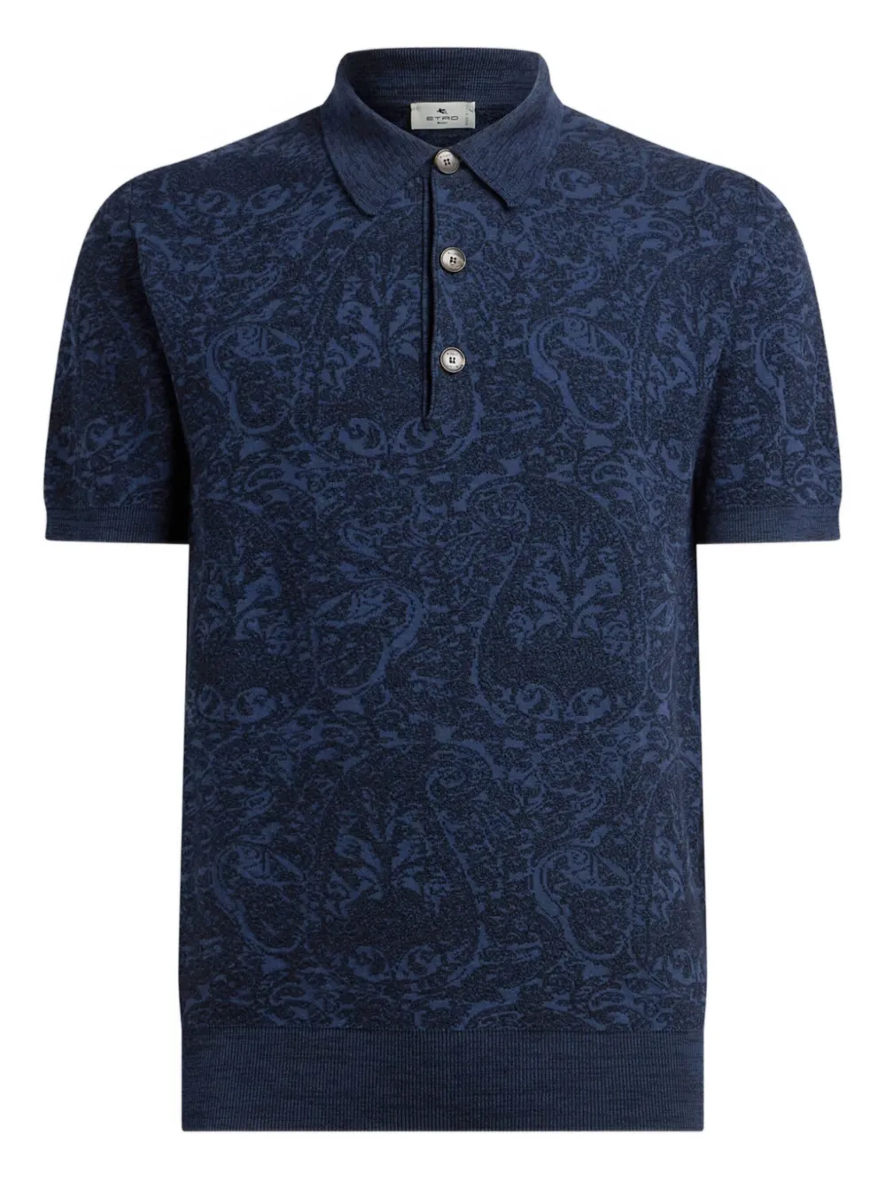Tricou polo ETRO Jacquard bleumarin