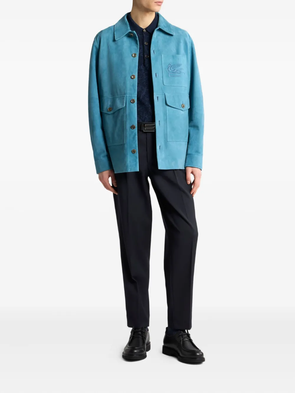 Tricou polo ETRO Jacquard bleumarin - imagine 3