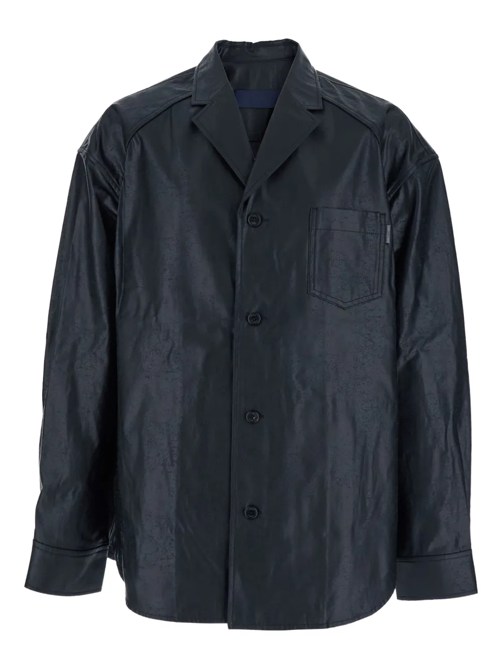 Camasa Juun.J Tailored-Collar Coated negru