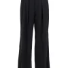 Pantaloni Juun.J Pleated-Details Belted negru