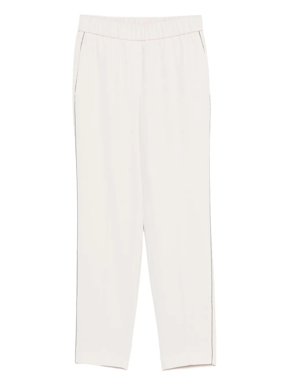 Pantaloni Peserico Elastic-Waistband Side-Stripe bej