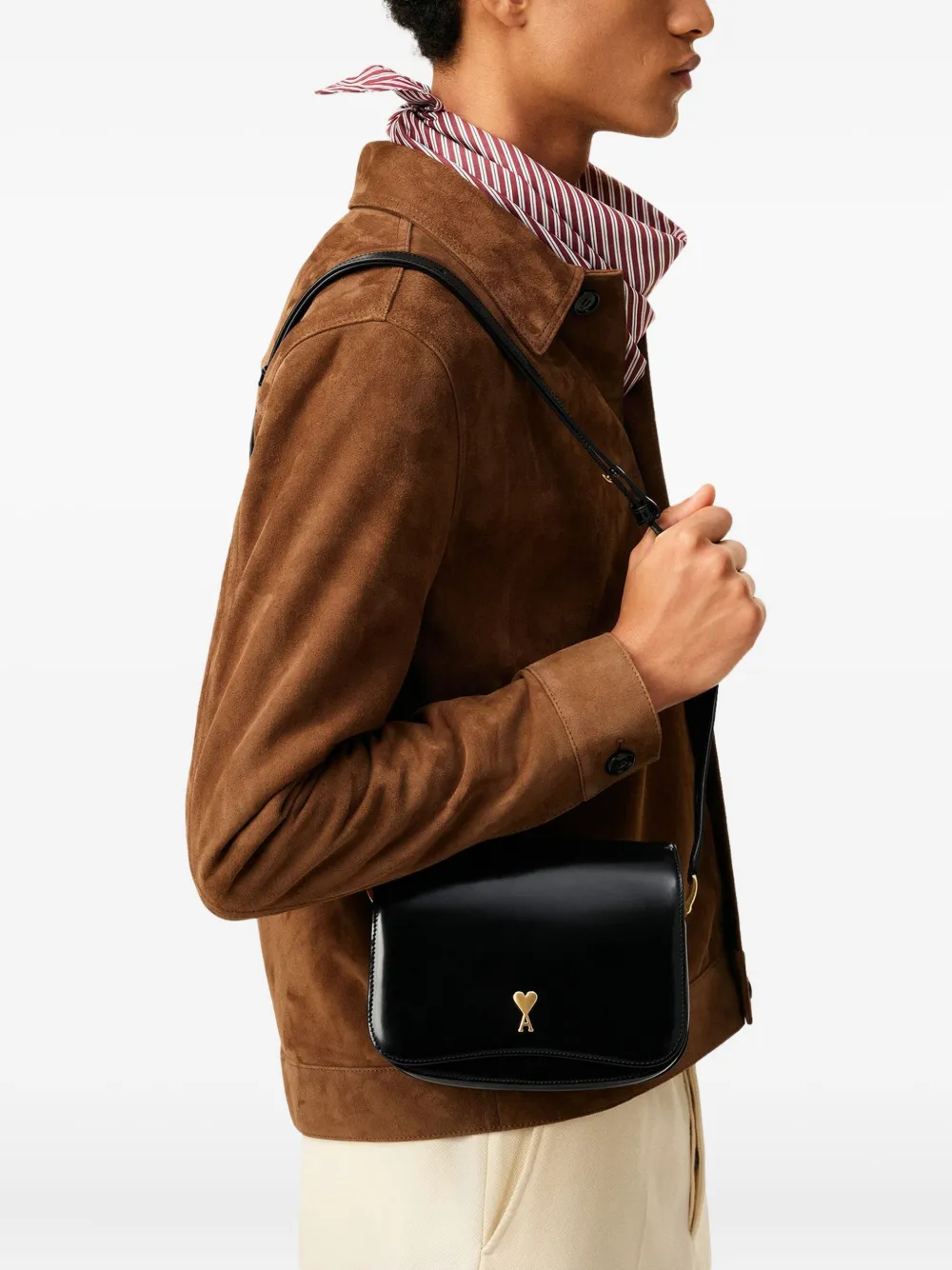 Geanta Ami Paris Black Glazed Leather Paris Paris negru - imagine 4