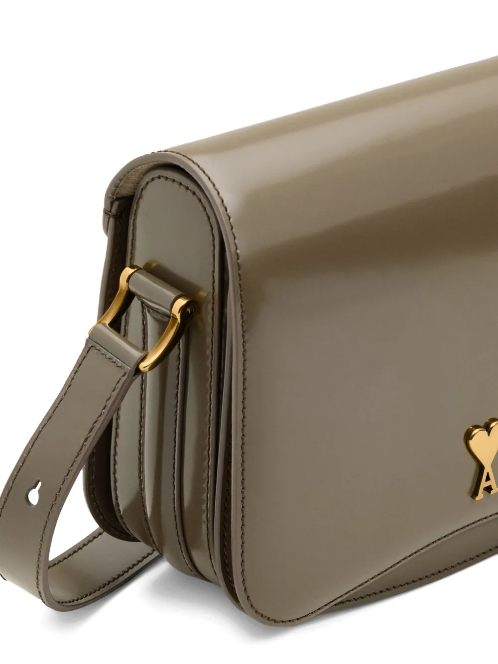 Geanta Ami Paris Black Glazed Leather Paris Paris gri - imagine 5