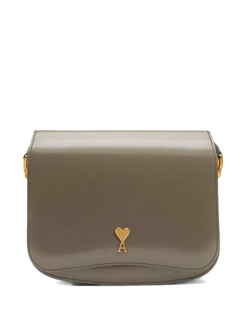 Geanta Ami Paris Black Glazed Leather Paris Paris gri