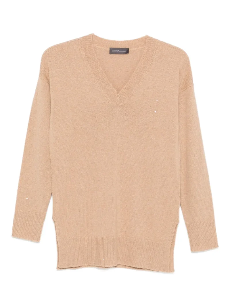 Pulover Lorena Antoniazzi V-neck bej