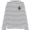 Bluza Balmain striped long-sleeve alb-negru