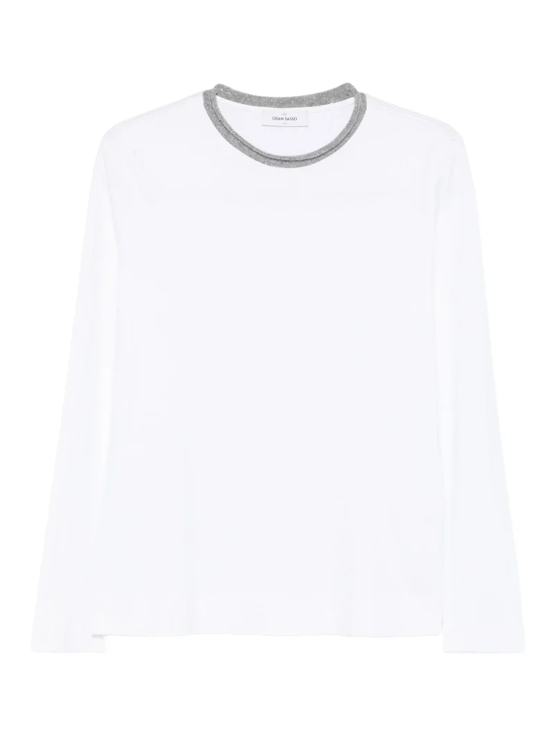 Bluza Gran Sasso round-neck alb