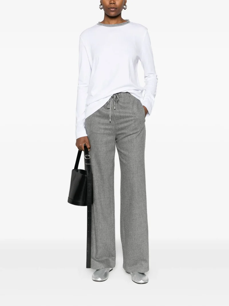 Alternative view of Bluza Gran Sasso round-neck alb