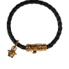 Bratara Versace Medusa braided leather negru