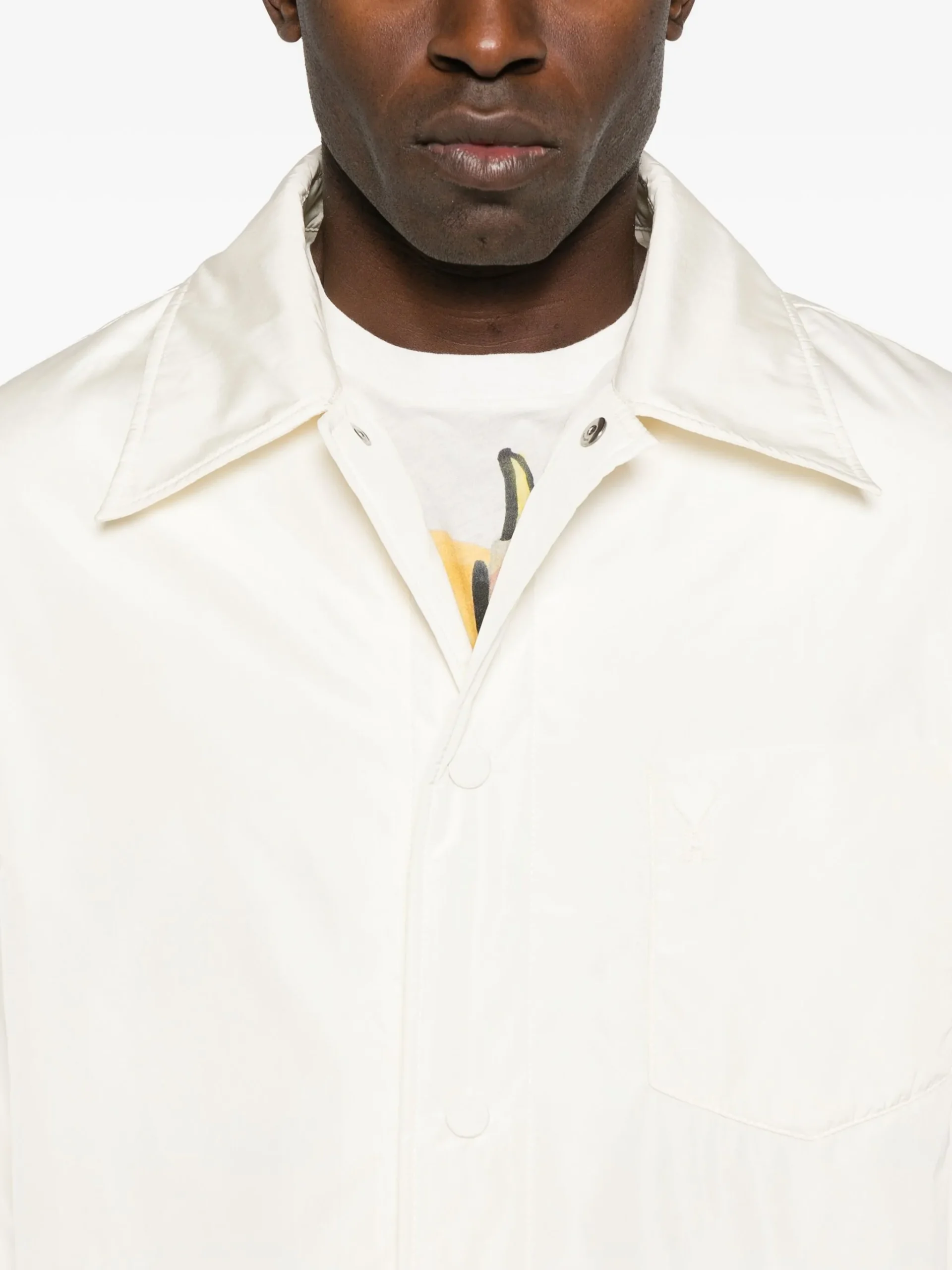 Camasa AMI Paris button-down alb - imagine 3