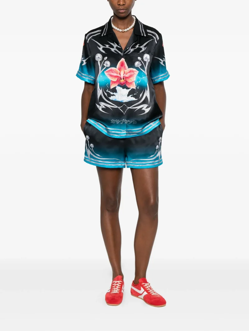 Alternative view of Camasa Casablanca orchid-print silk multicolor