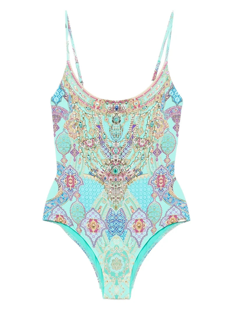 Costum de baie Camilla embellished paisley-print