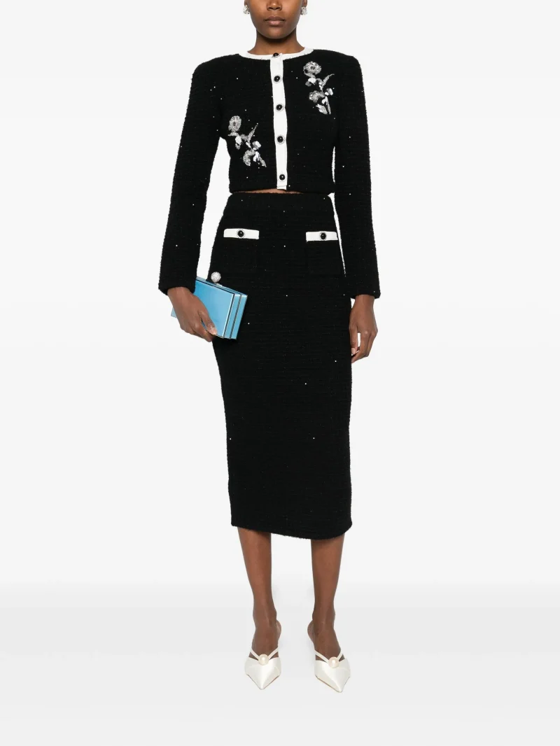 Alternative view of Fusta Self-Portrait button-pocket negru