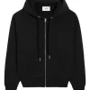 Hanorac AMI Paris zip-up cotton negru