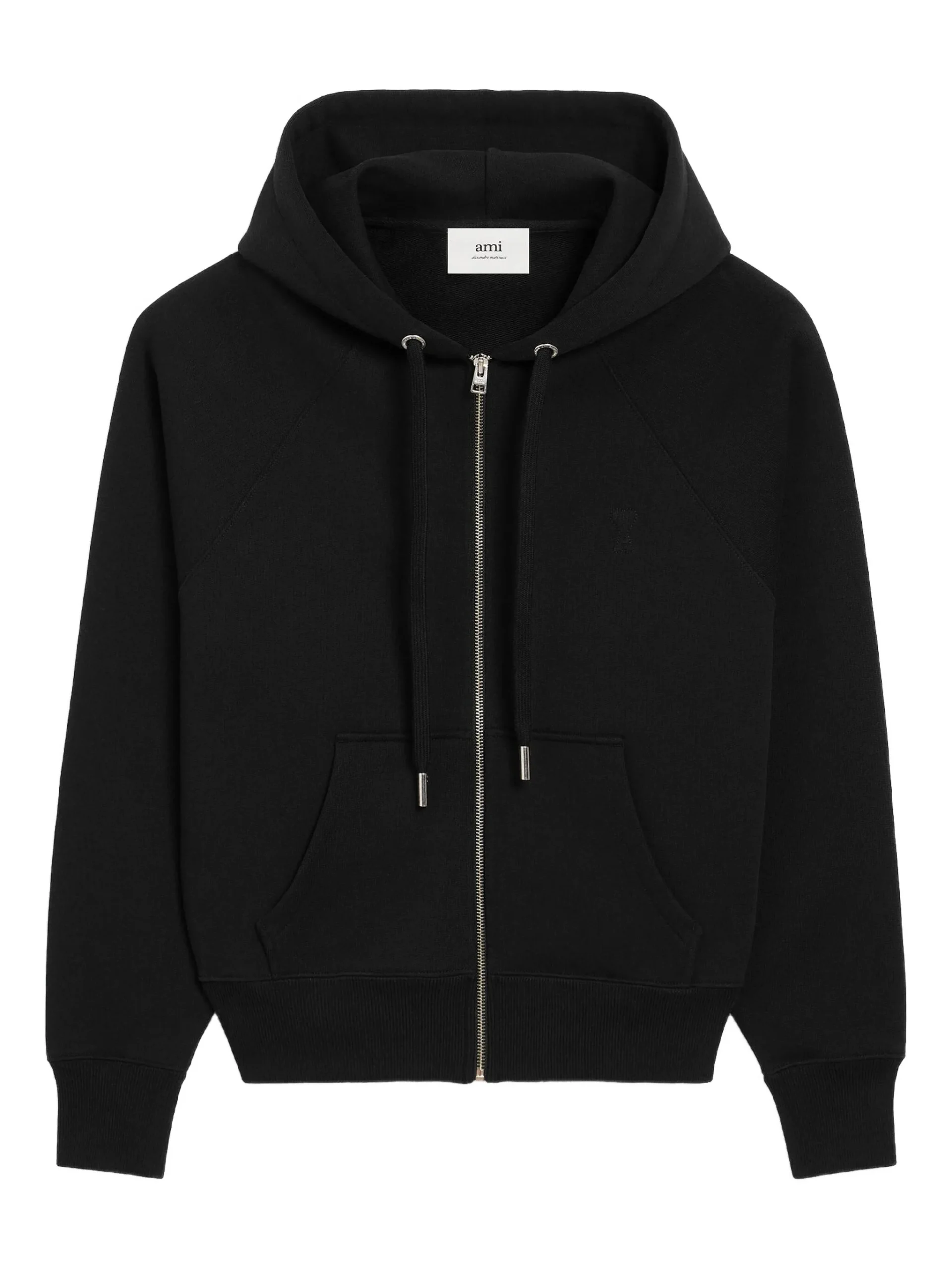Hanorac AMI Paris zip-up cotton negru