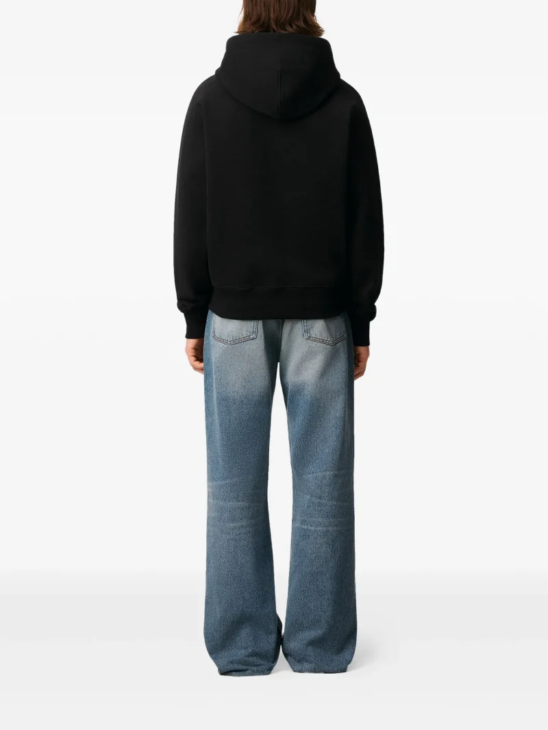 Hanorac AMI Paris zip-up cotton negru - imagine 7