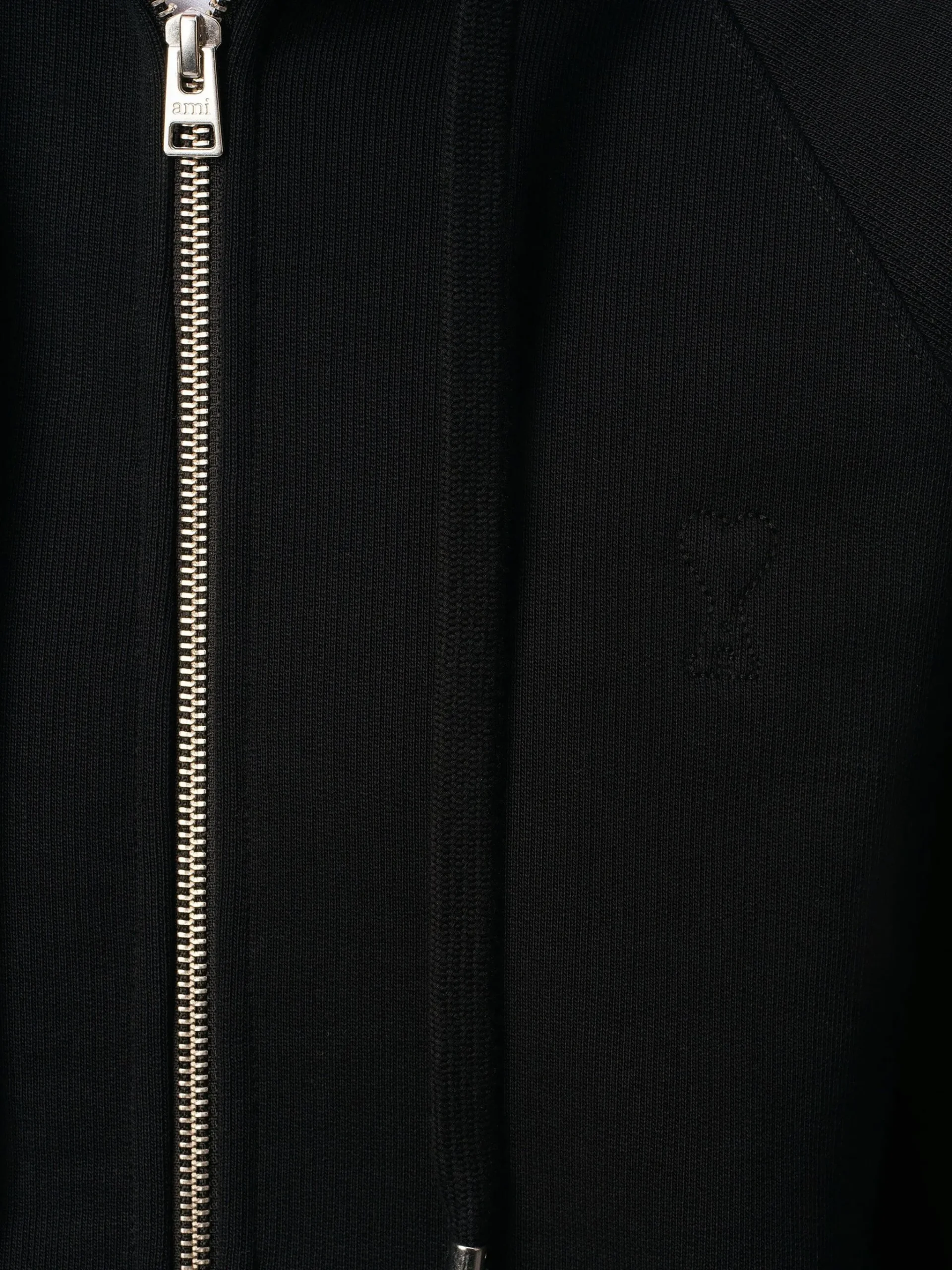 Hanorac AMI Paris zip-up cotton negru - imagine 4