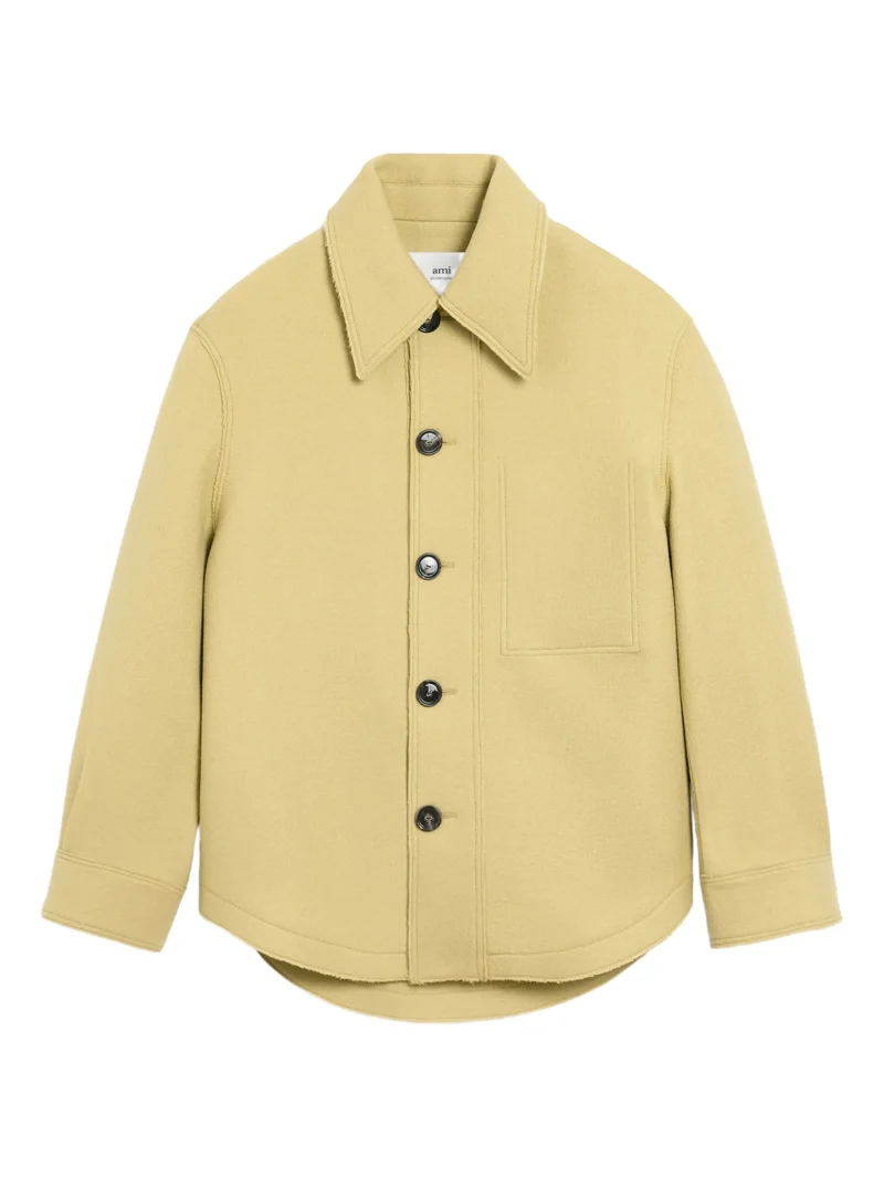 Jacheta AMI Paris button-up wool crem