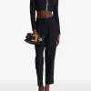 Jacheta Balmain padded-shoulder zip-front negru