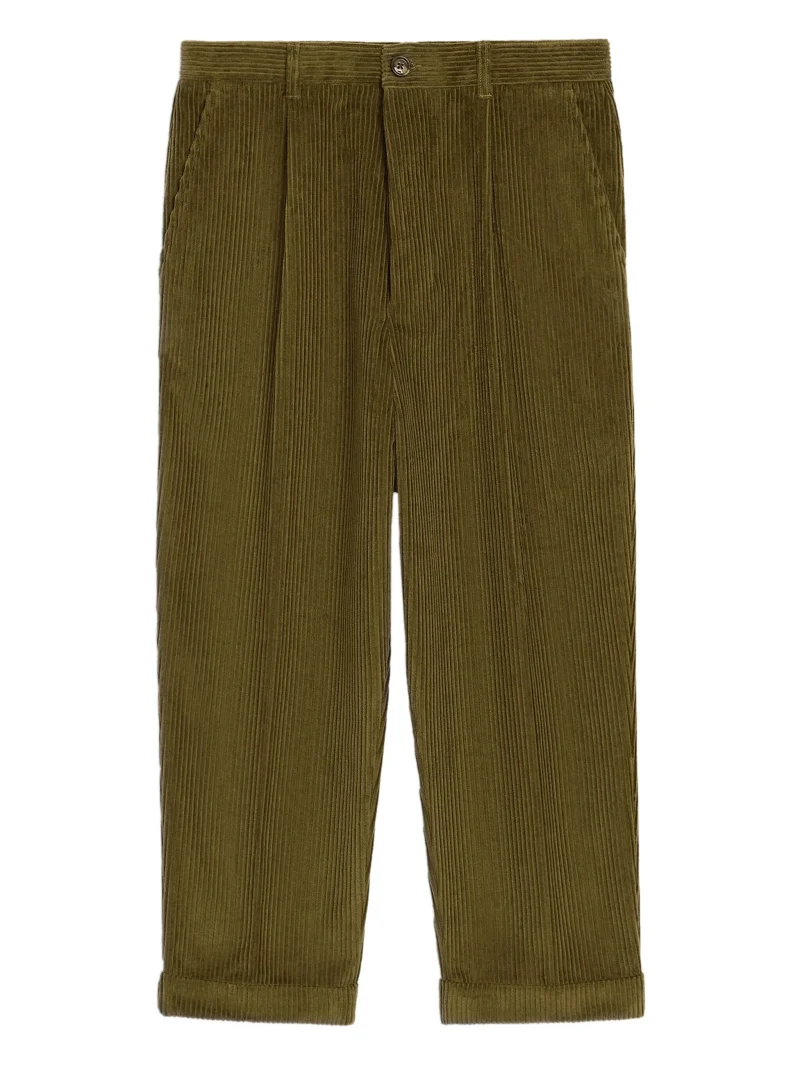 Pantaloni AMI Paris cotton corduroy verde