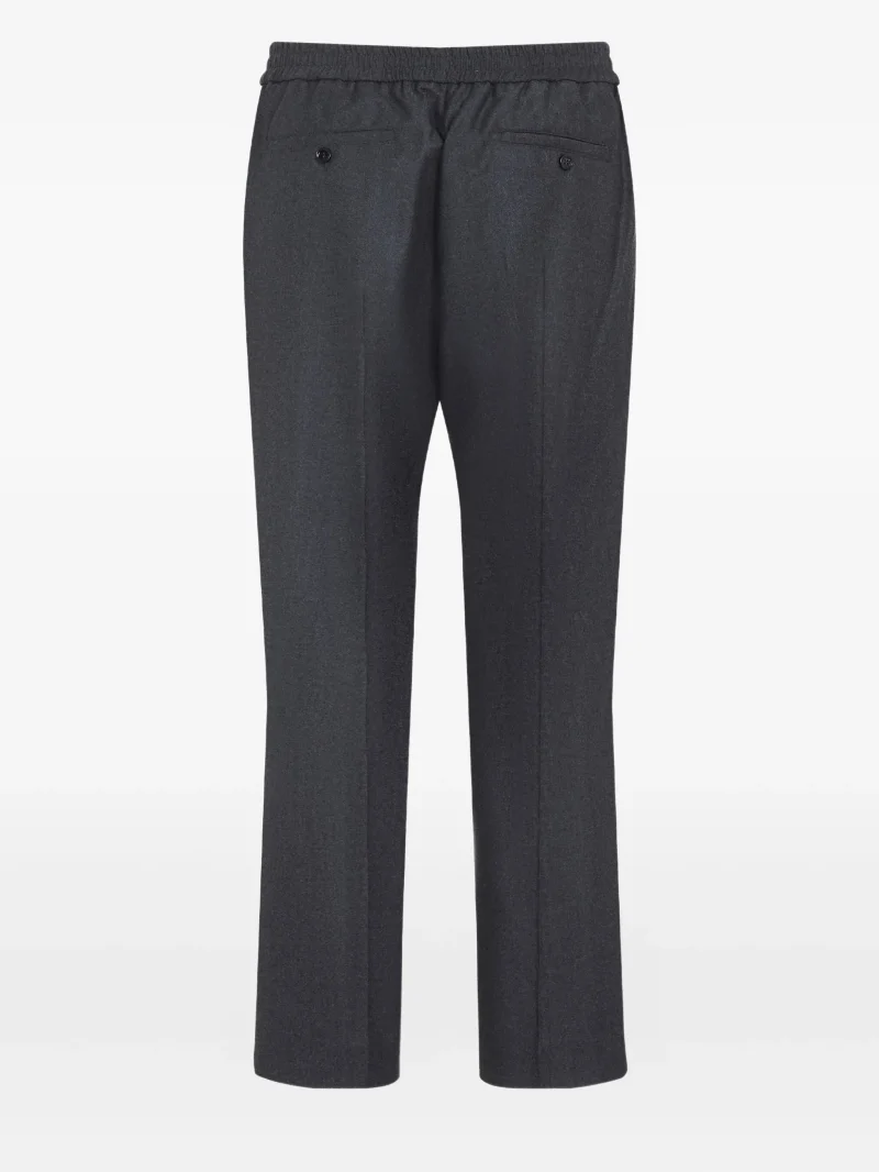Pantaloni AMI Paris elasticated-waist wool gri