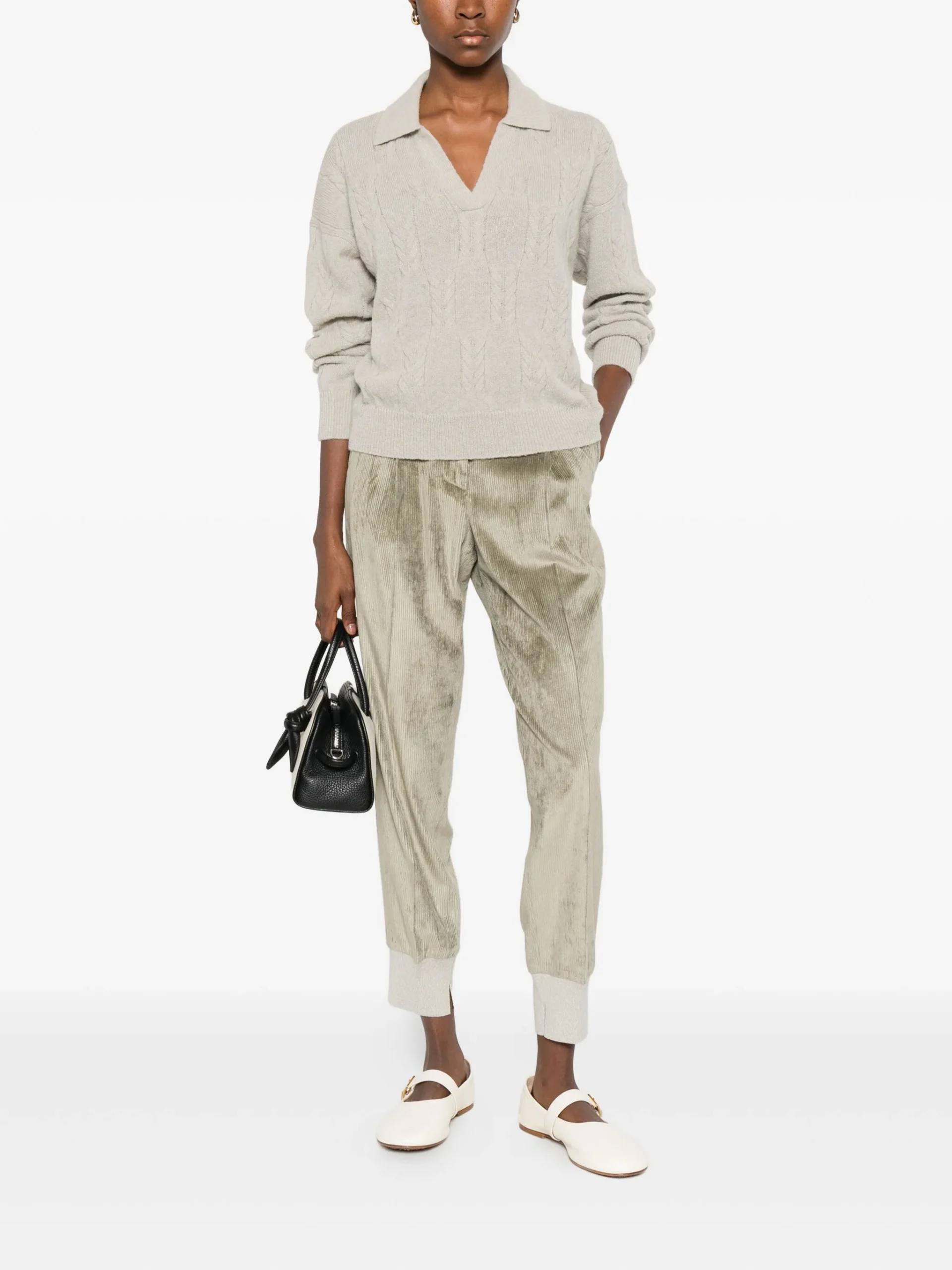 Pantaloni Peserico Corduroy gri - imagine 2