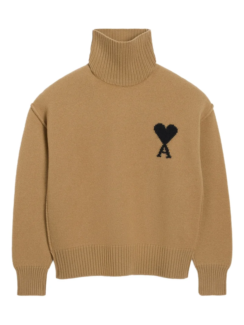 Pulover AMI Paris funnel-neck maro
