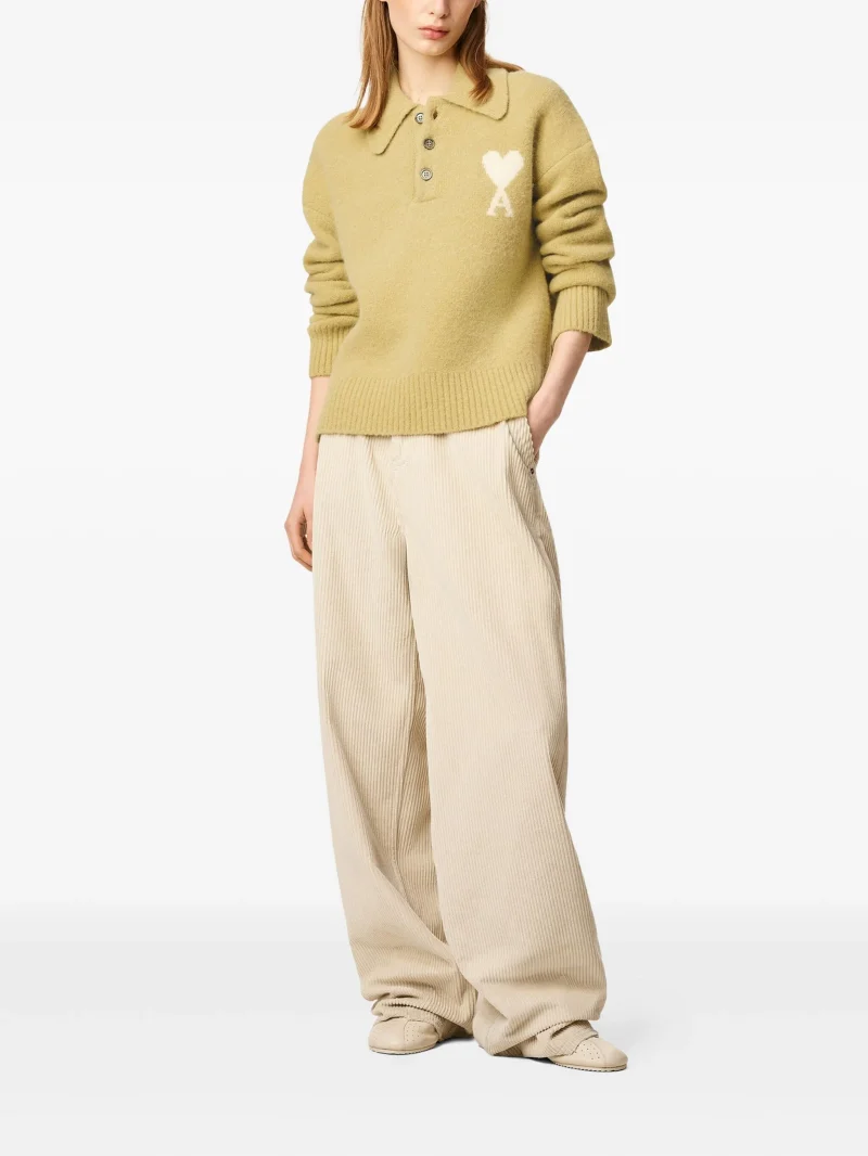 Alternative view of Pulover AMI Paris long-sleeved polo galben