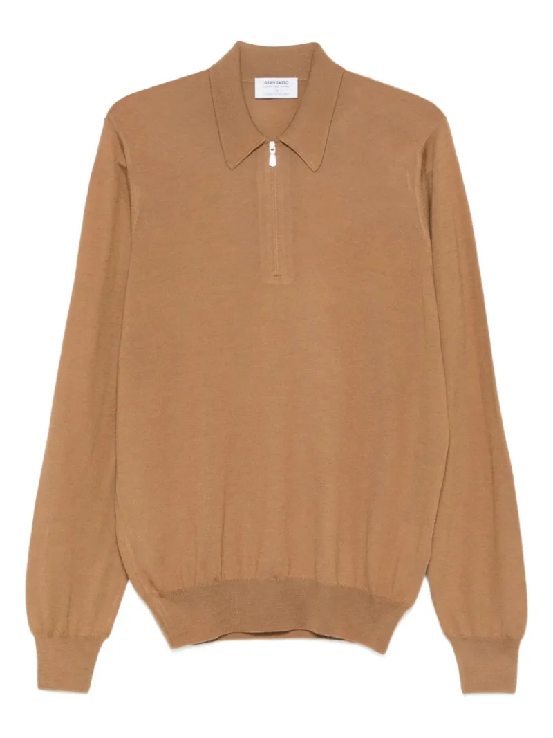 Pulover Gran Sasso Half-Zip Polo maro