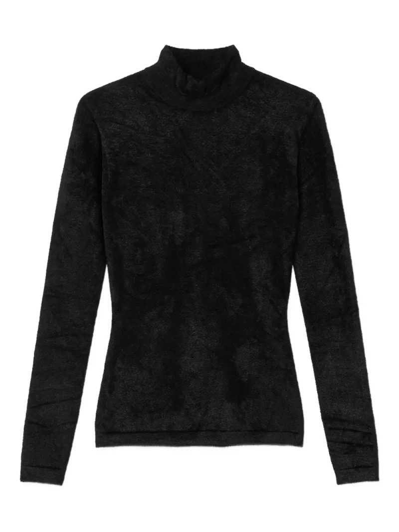 Pulover Versace high-neck embellished negru