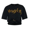 Tricou Versace embellished knot-detail negru