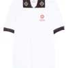 Tricou polo Casablanca logo-patch alb