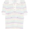 Tricou polo Casablanca striped pom-pom multicolor